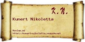 Kunert Nikoletta névjegykártya